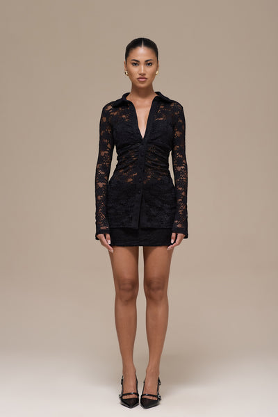 LACIE LONG SLEEVE SHIRT | BLACK LACE