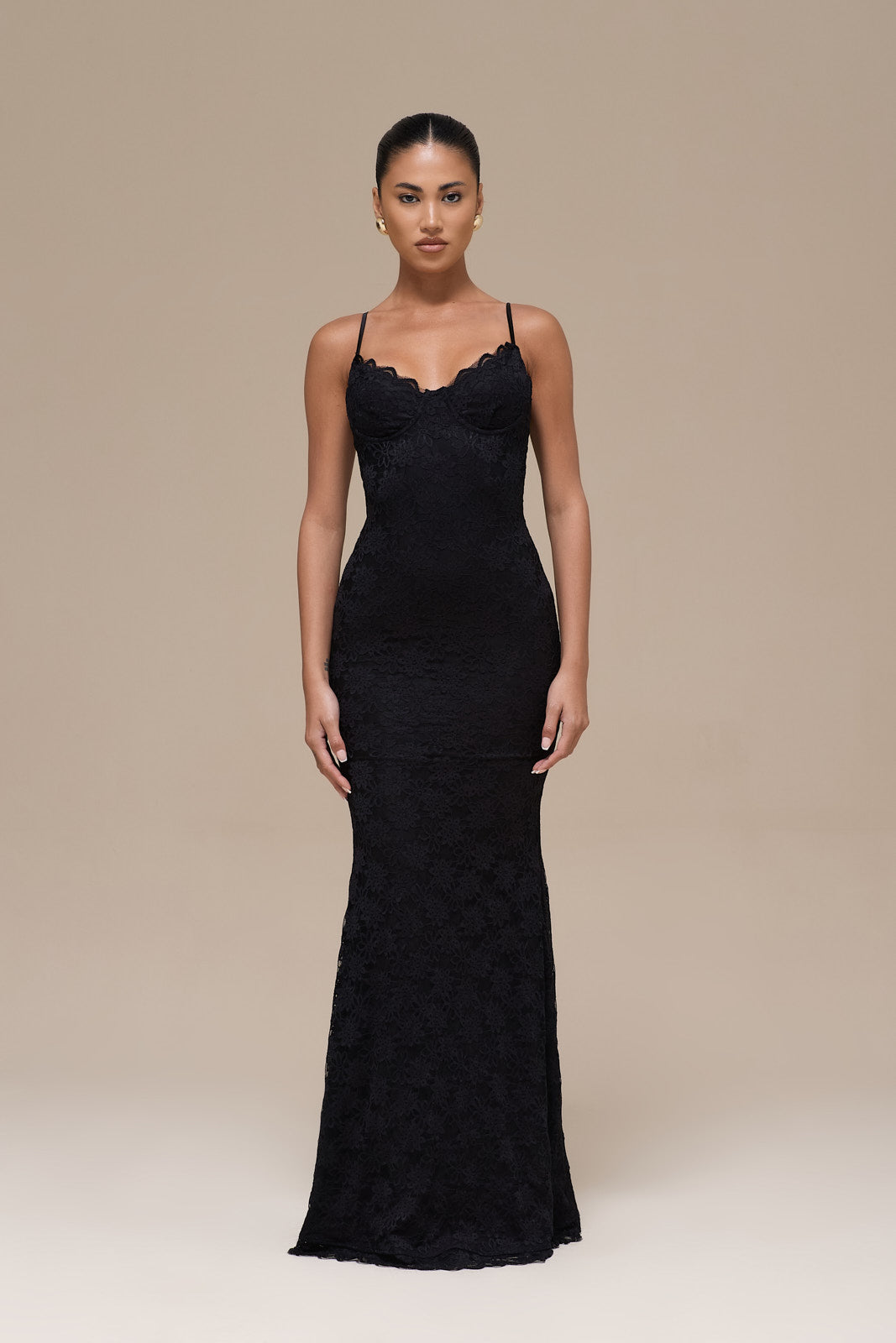 LEAH LACE MAXI DRESS | BLACK