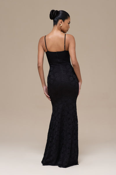 LEAH LACE MAXI DRESS | BLACK