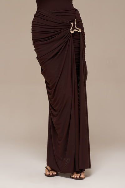 GIA MAXI SKIRT | ESPRESSO