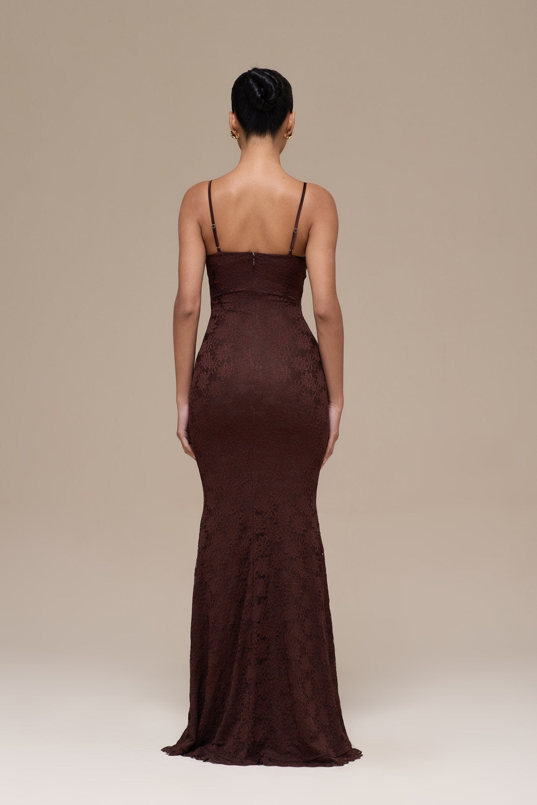 LEAH LACE MAXI DRESS | CHOCOLATE