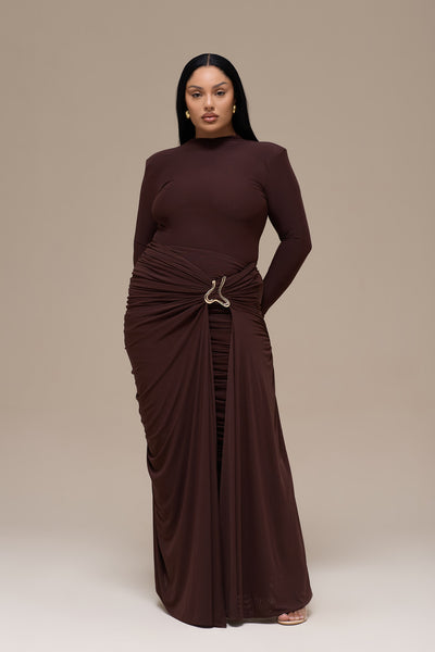GIA MAXI SKIRT | ESPRESSO
