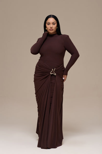 GIA MAXI SKIRT | ESPRESSO