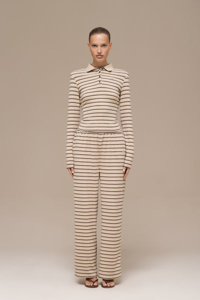 FRANKIE TROUSERS | BEIGE STRIPE