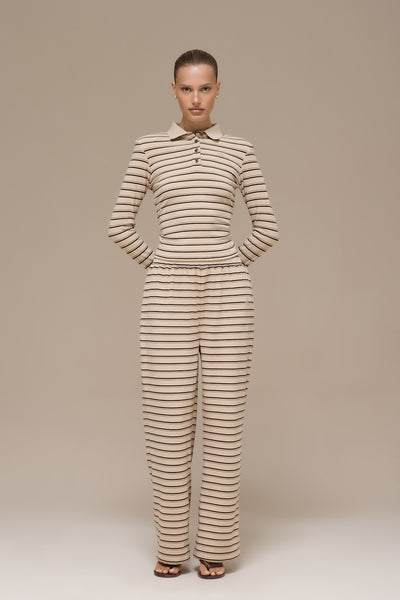FRANKIE TROUSERS | BEIGE STRIPE