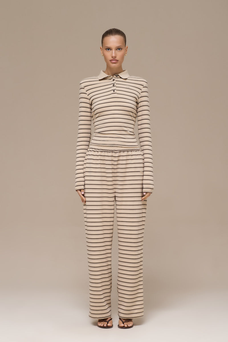 FRANKIE TROUSERS | BEIGE STRIPE