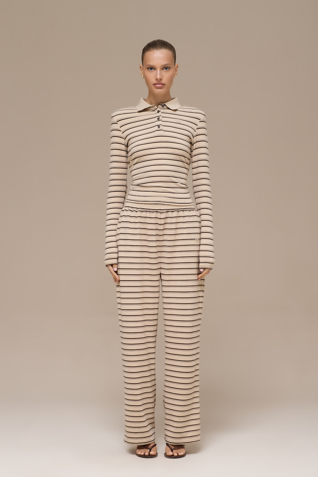 FRANKIE TROUSERS | BEIGE STRIPE