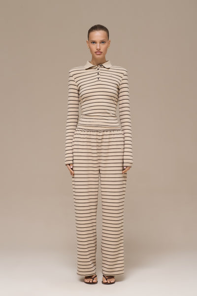 FRANKIE TROUSERS | BEIGE STRIPE