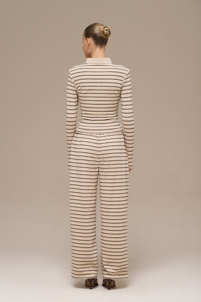FRANKIE TROUSERS | BEIGE STRIPE