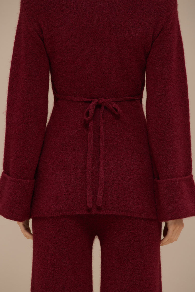 RHYLA LONG SLEEVE KNITTED TOP | WINE