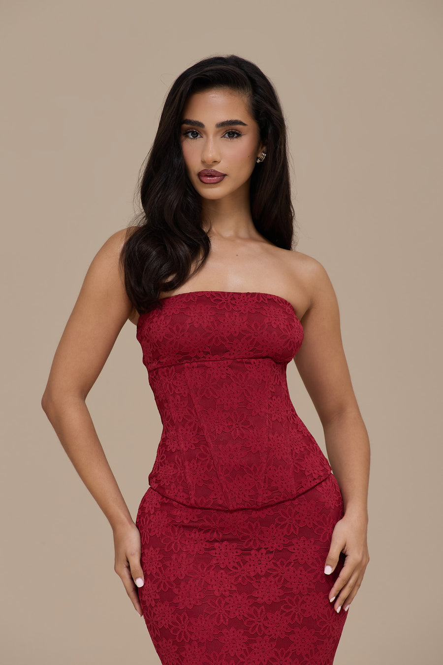 LACIE CORSET TOP | RED LACE