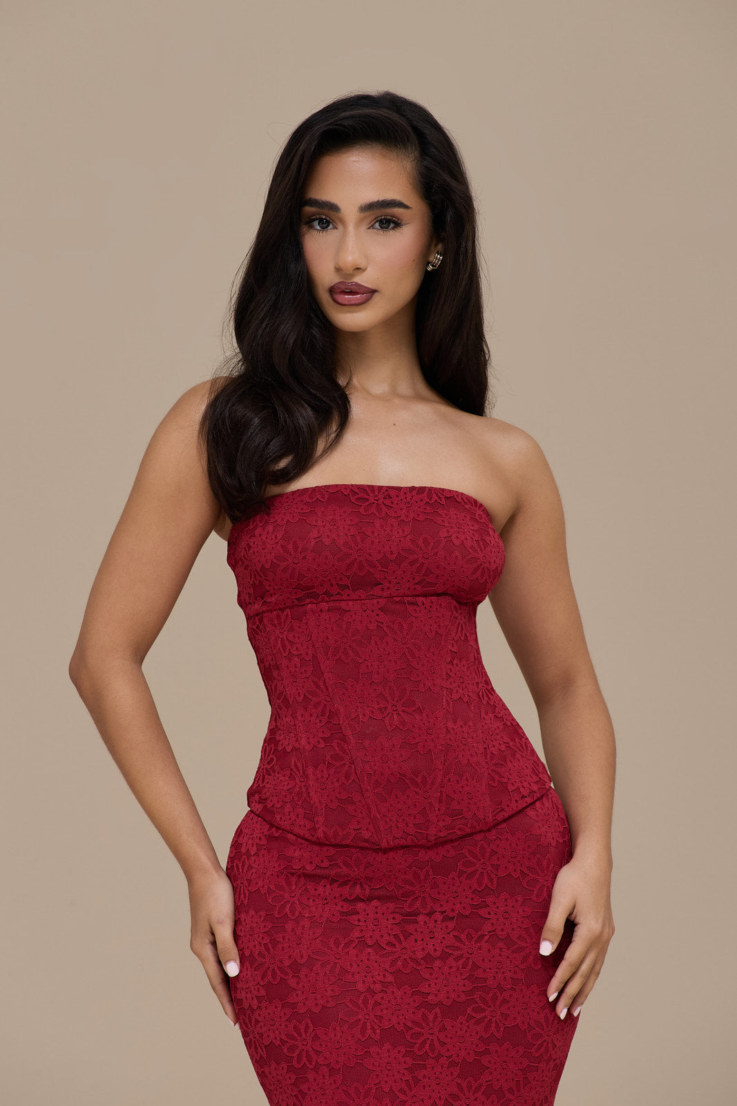 LACIE CORSET TOP | WINE LACE