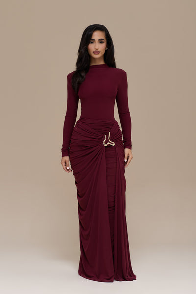 GIA MAXI SKIRT | WINE