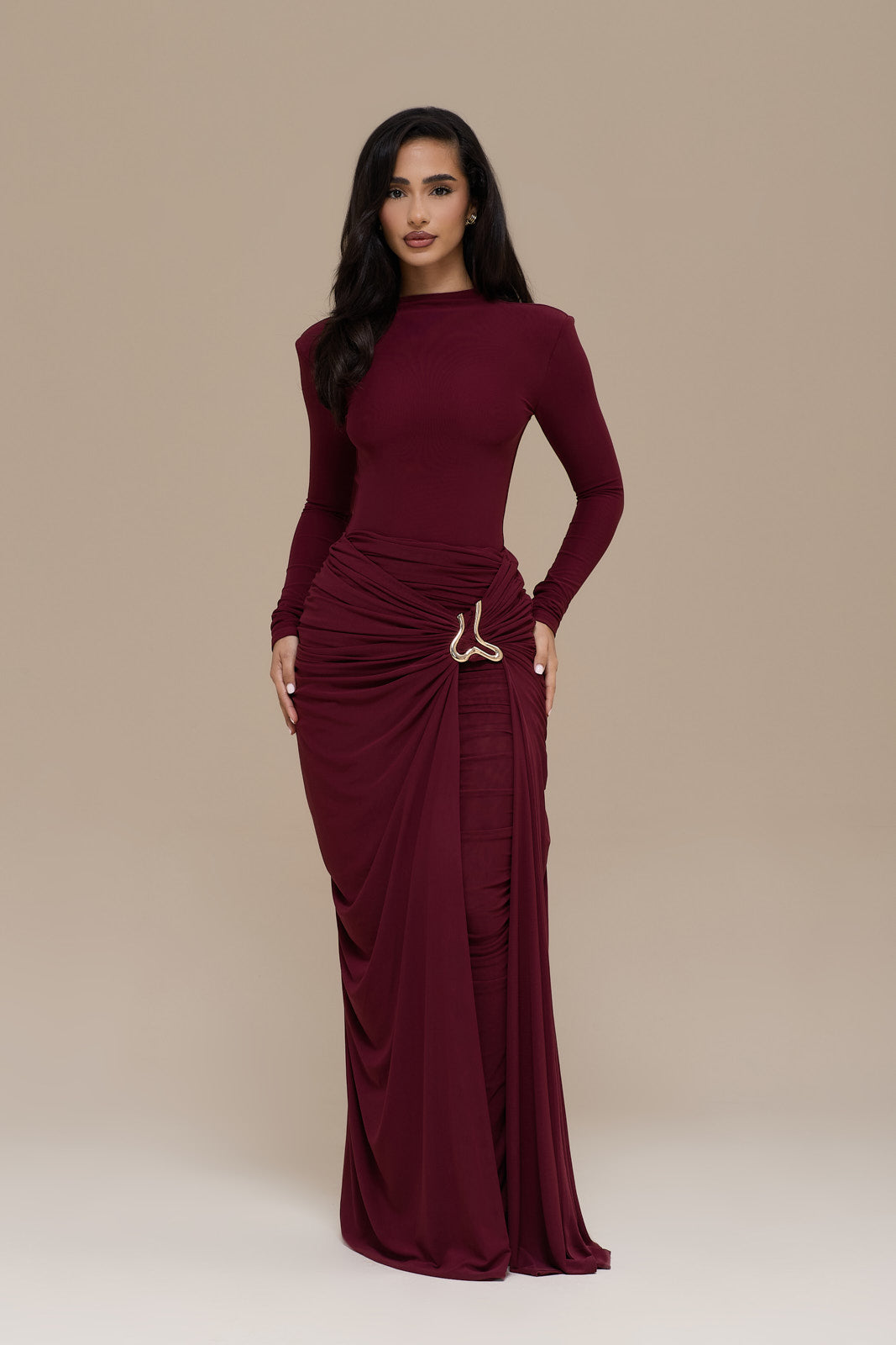 GIA MAXI SKIRT | WINE