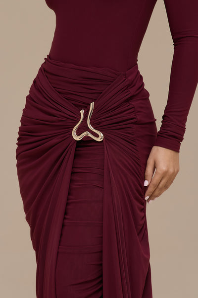 GIA MAXI SKIRT | WINE