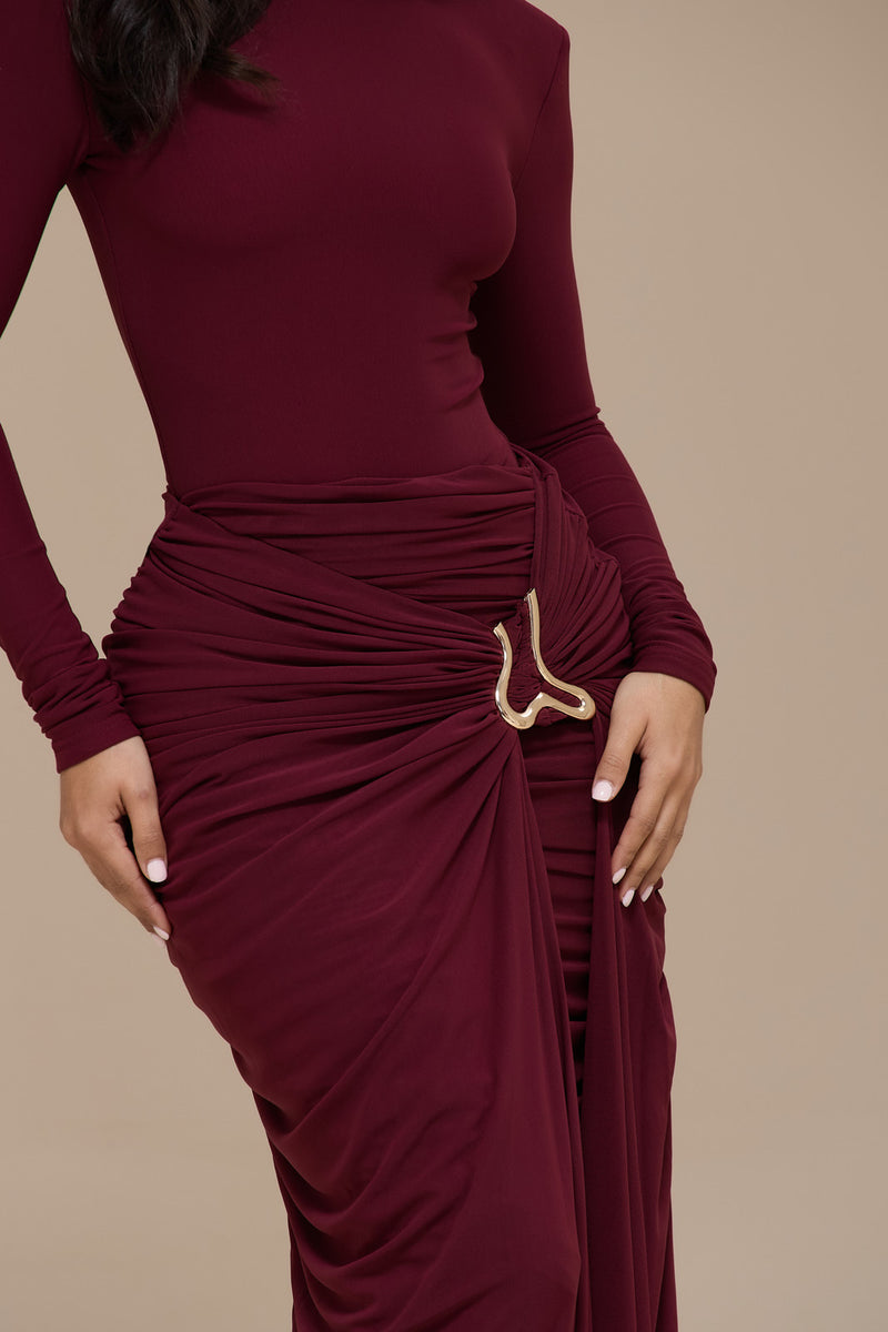 GIA MAXI SKIRT | WINE