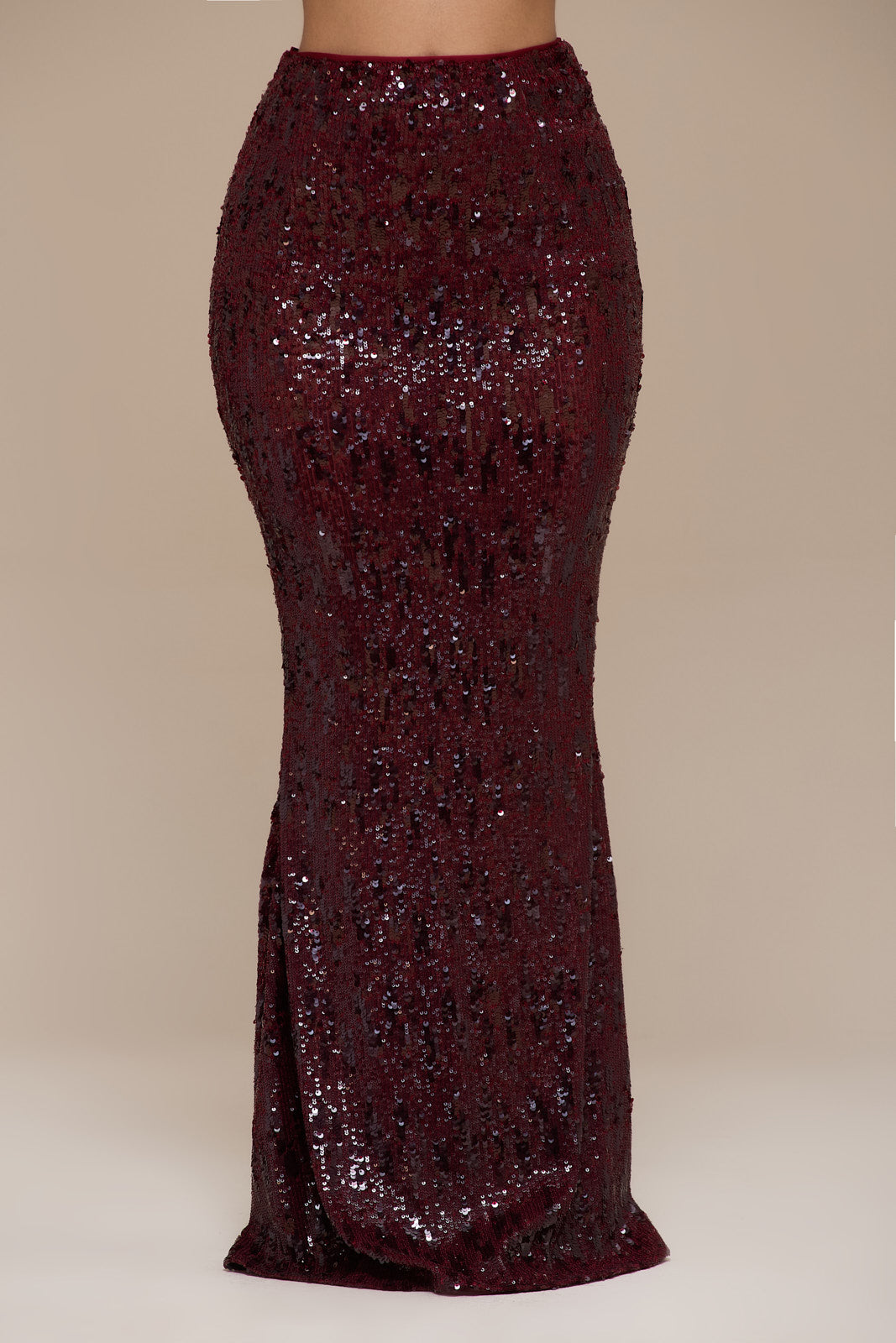 SCARLETT MAXI SKIRT | WINE SEQUIN