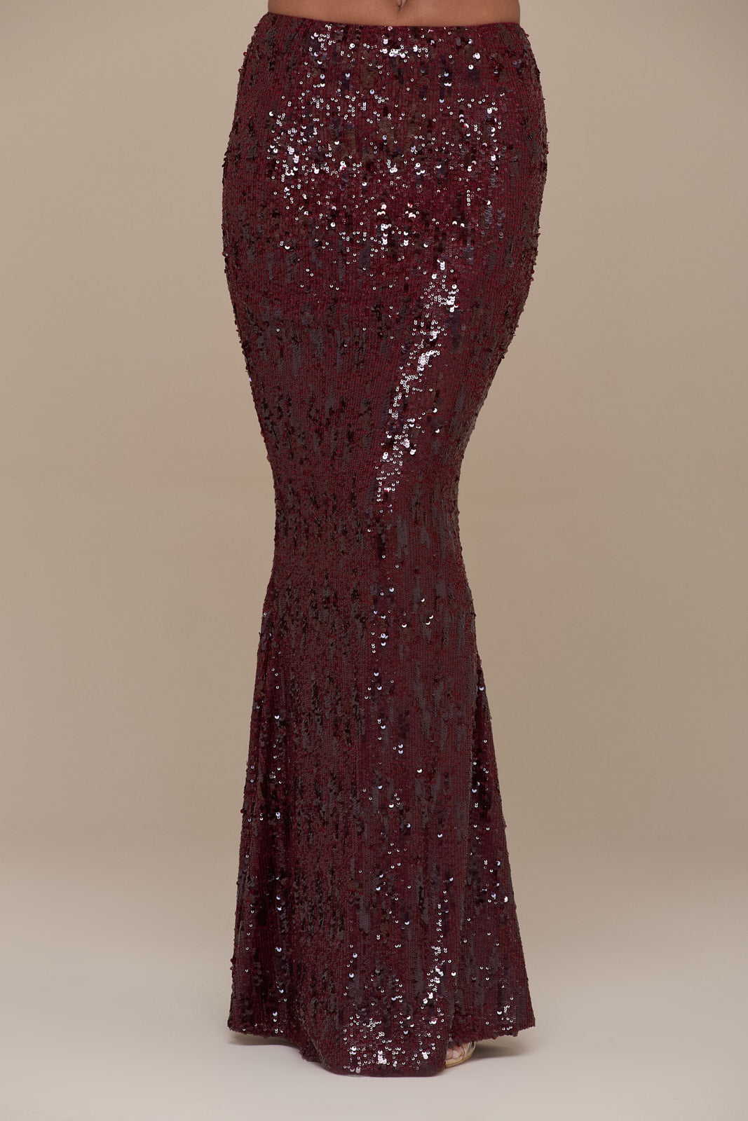 SCARLETT MAXI SKIRT | WINE SEQUIN