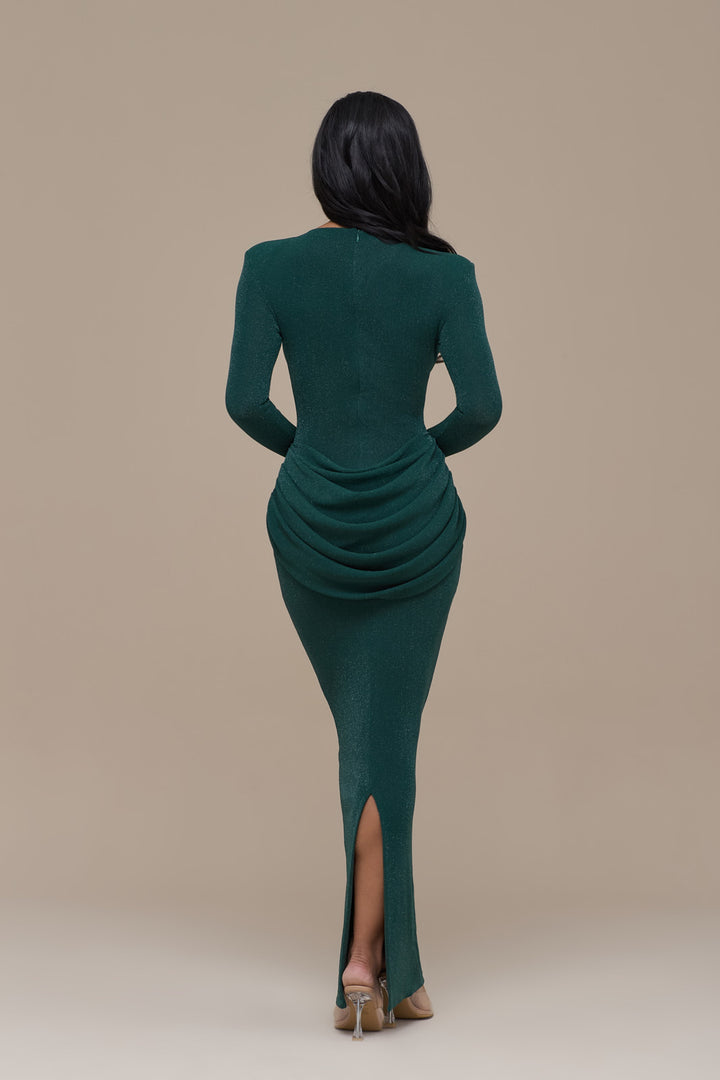 emerald green bodycon dress long sleeve long sleeve emerald green velvet dress Vintage Sweetheart Ruched Velvet Bodycon  Dress Retro Holiday Cocktail Dress Dark Green