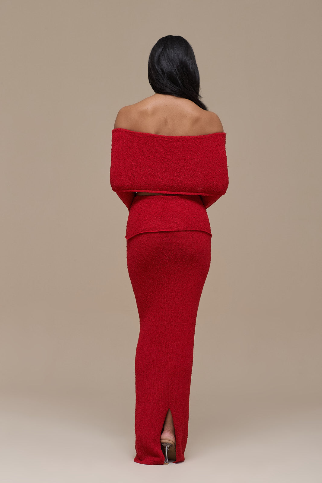 YASMIN BOUCLE KNIT CO-ORD | RED