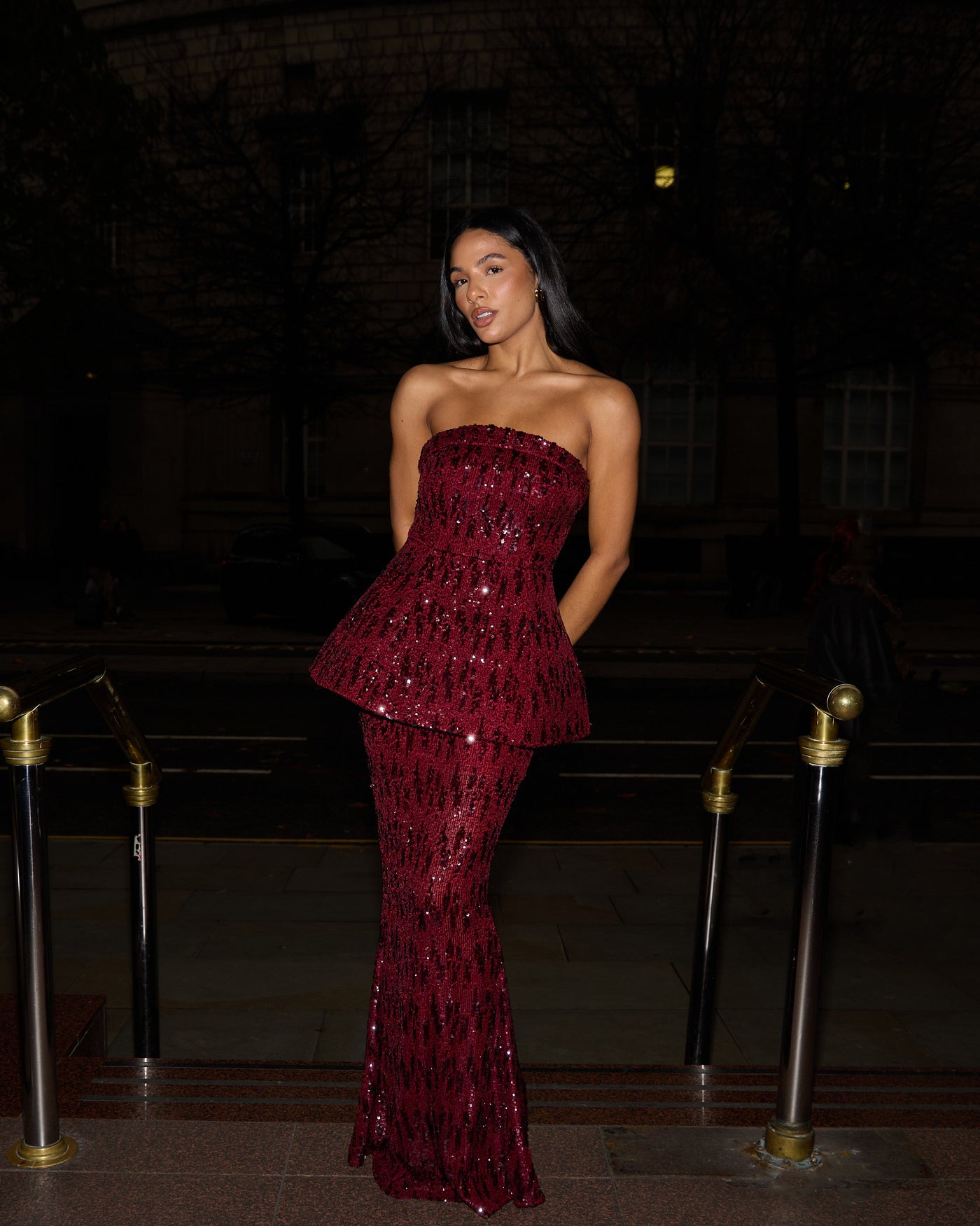 SCARLETT MAXI SKIRT | WINE SEQUIN