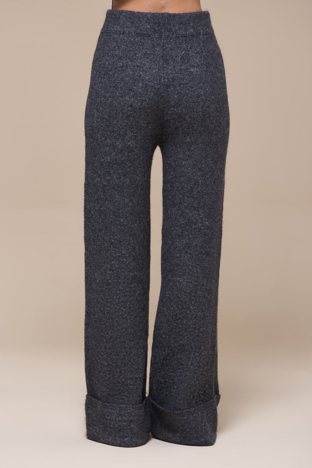 RHYLA TURN UP KNITTED TROUSERS | GREY