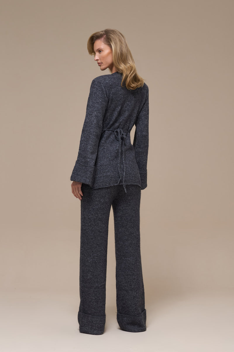 RHYLA LONG SLEEVE KNITTED TOP | GREY