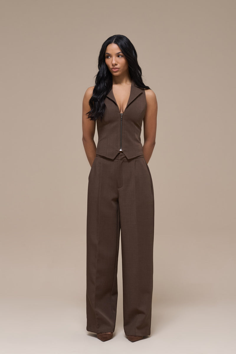 MAEVE TAILORED TROUSERS | BROWN