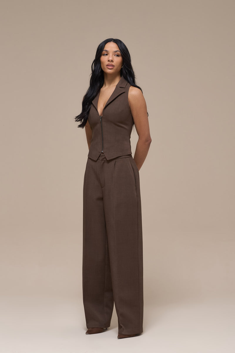 MAEVE TAILORED TROUSERS | BROWN