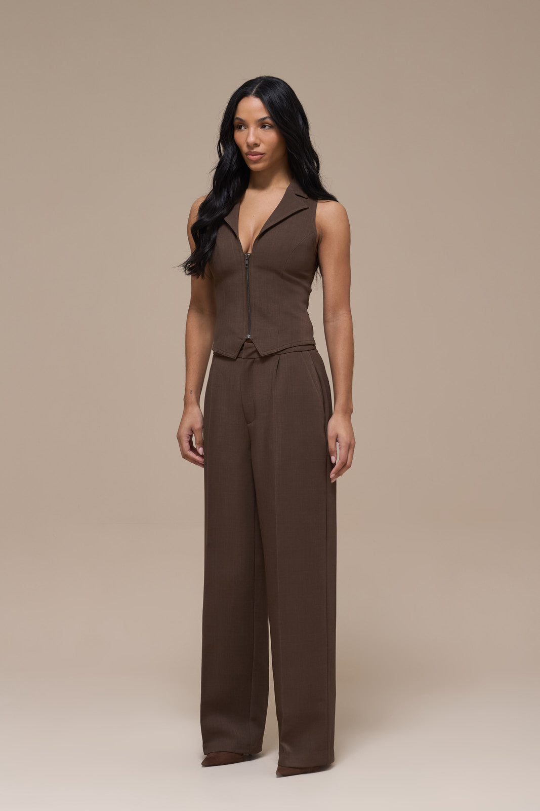 MAEVE TAILORED TROUSERS | BROWN