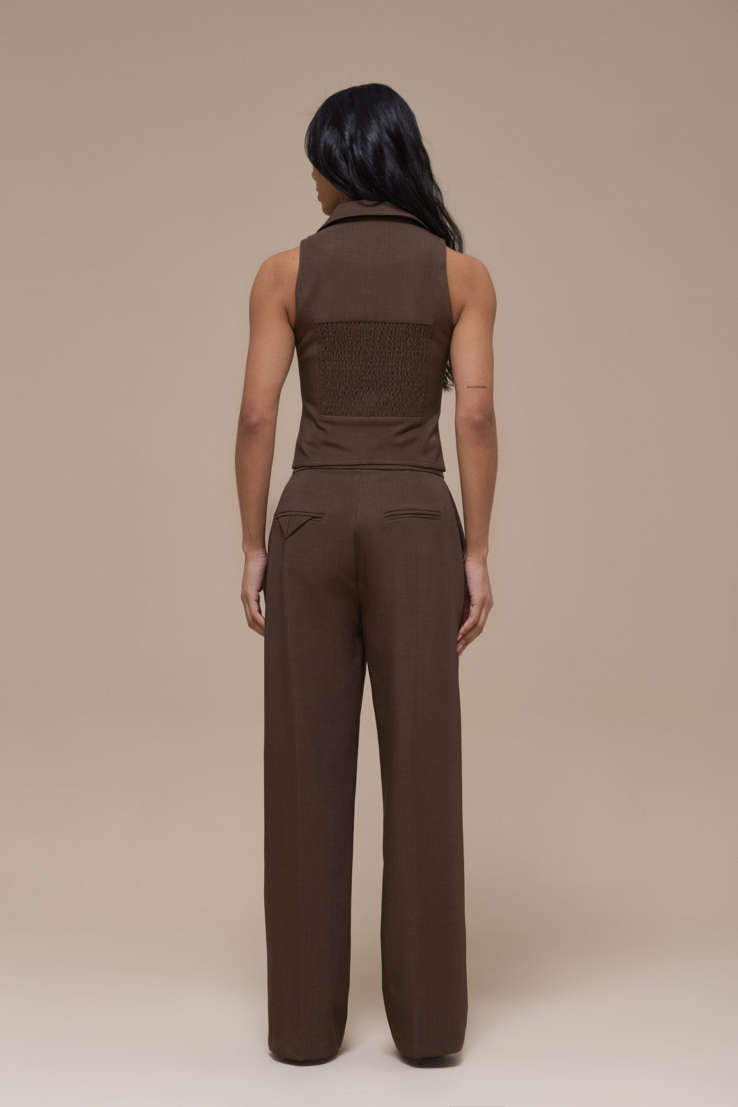 MAEVE TAILORED TROUSERS | BROWN