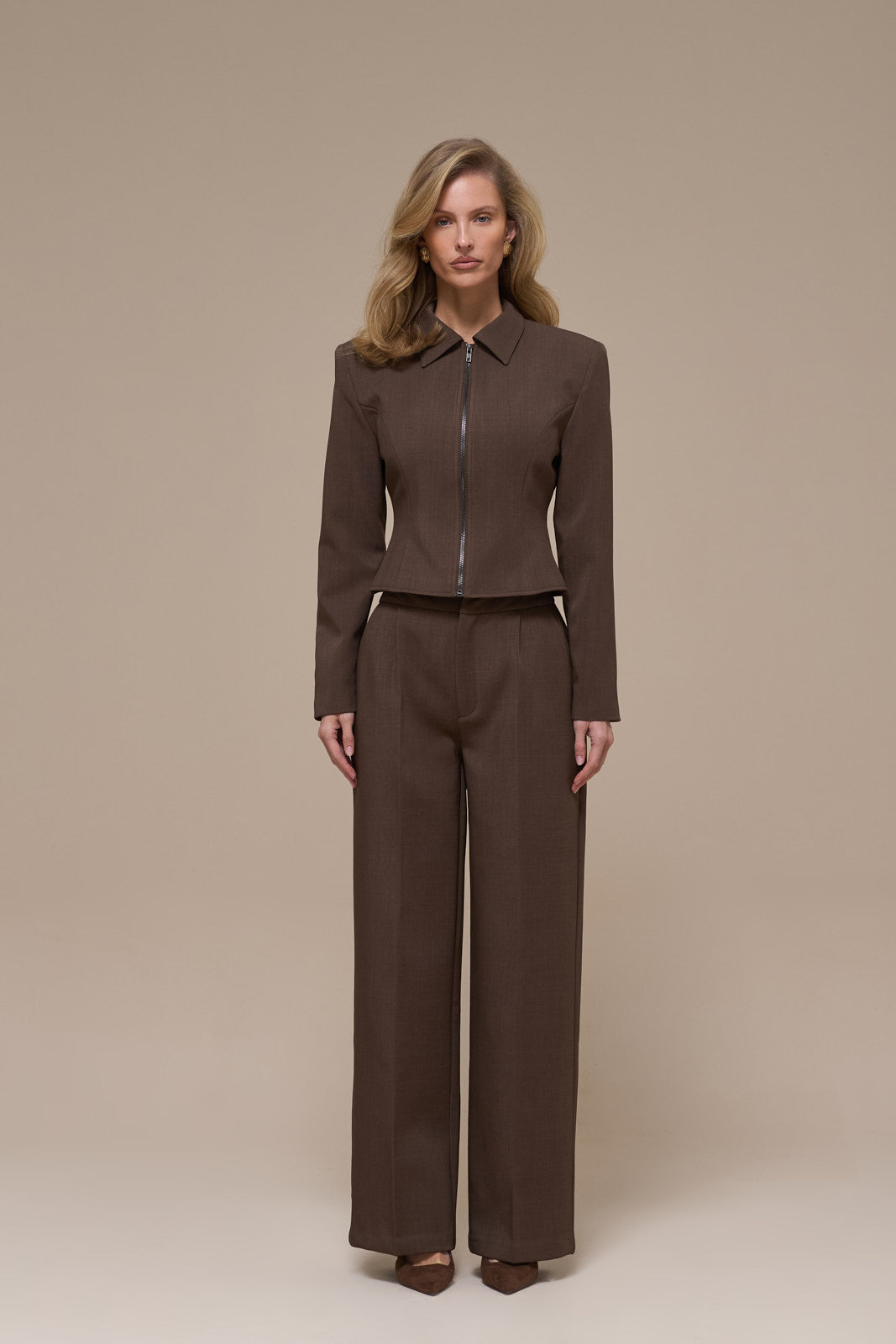 MAEVE TAILORED TROUSERS | BROWN