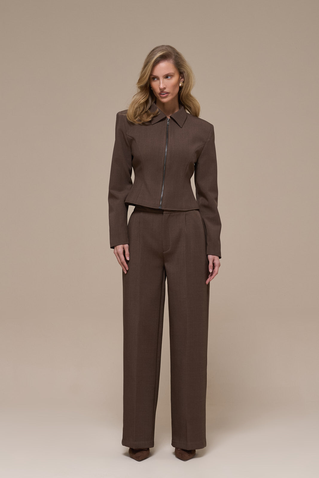 MAEVE TAILORED TROUSERS | BROWN