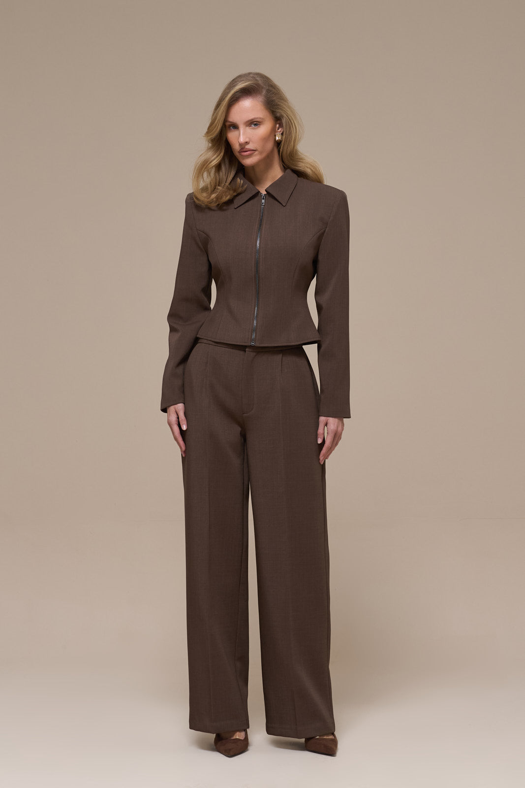 MAEVE TAILORED TROUSERS | BROWN