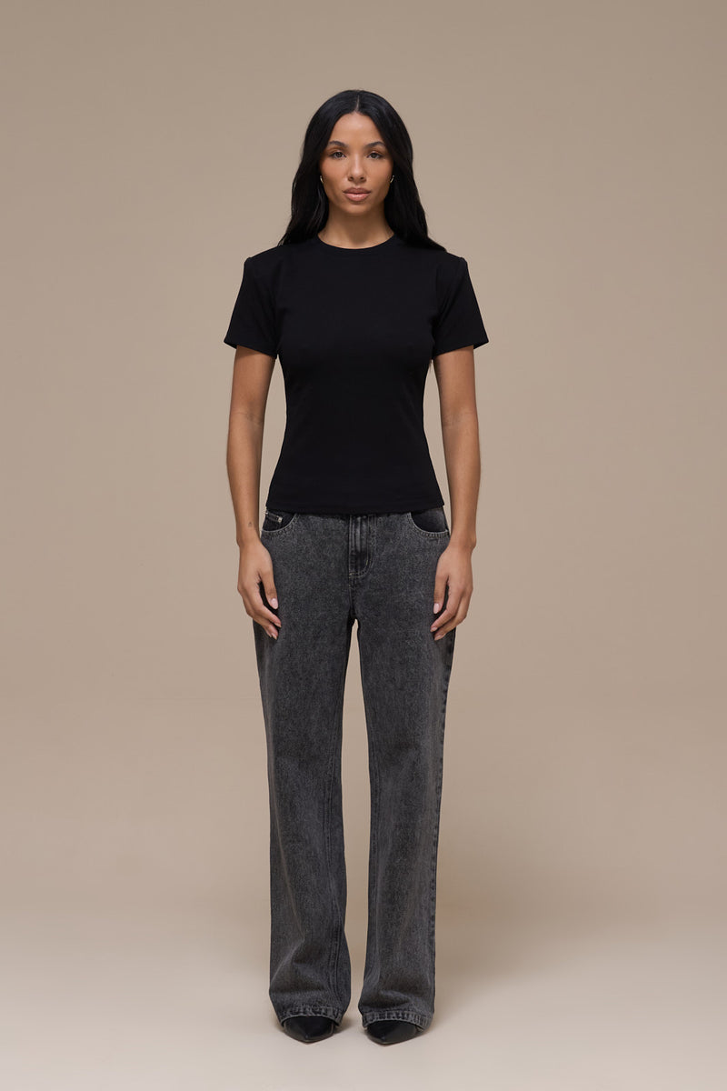 WANDER STRAIGHT LEG JEANS WITH ADJUSTABLE WAIST | DARK WASH DENIM