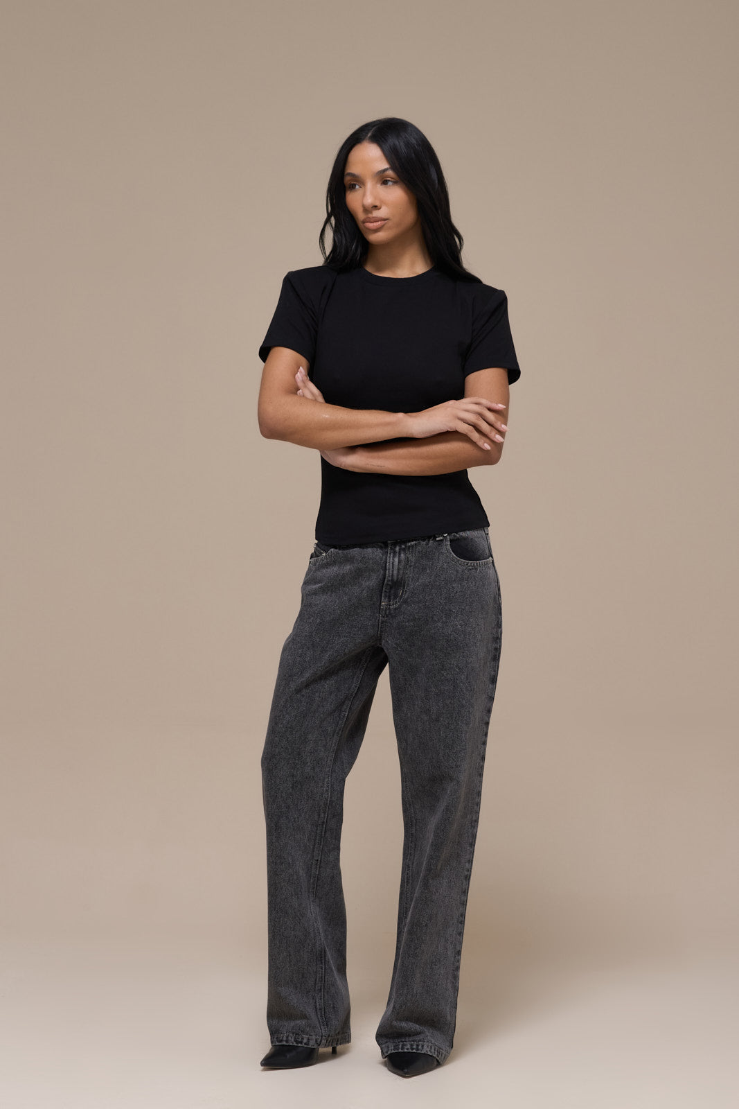 WANDER STRAIGHT LEG JEANS WITH ADJUSTABLE WAIST | DARK WASH DENIM