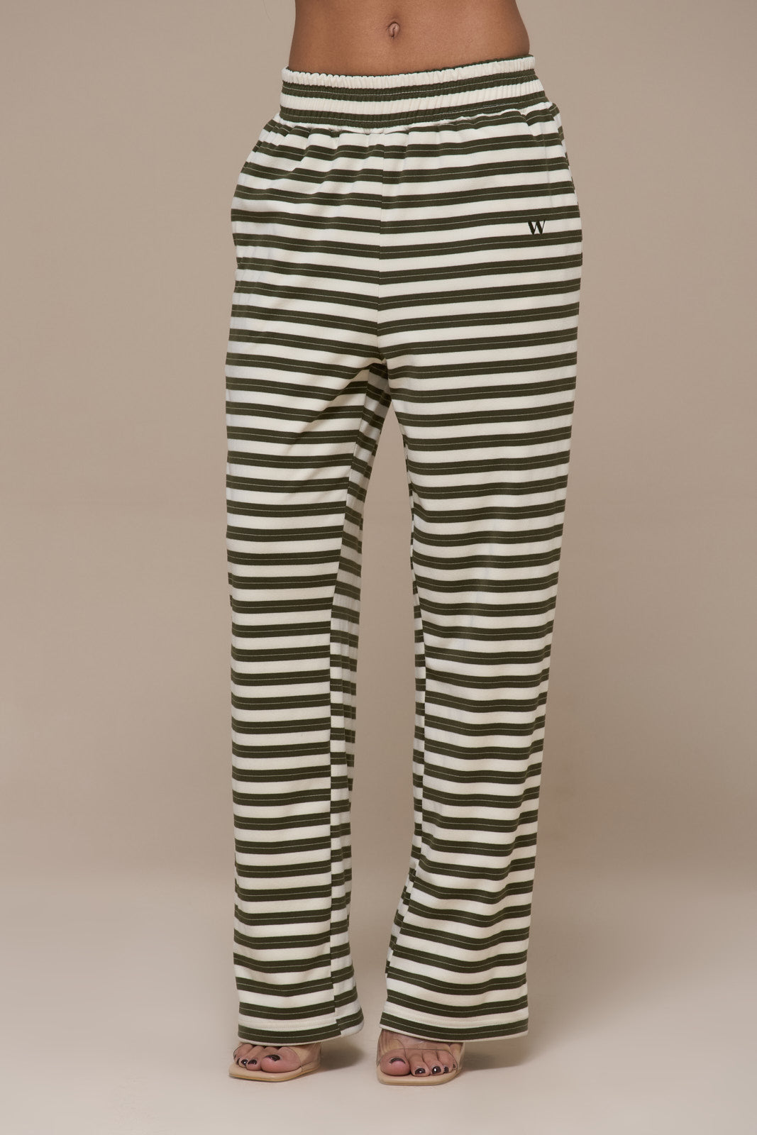 FRANKIE TROUSERS | CREAM & KHAKI STRIPE