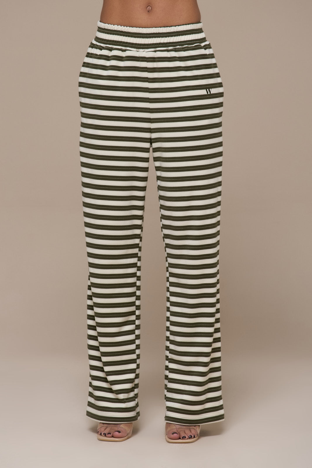 FRANKIE TROUSERS | CREAM & KHAKI STRIPE