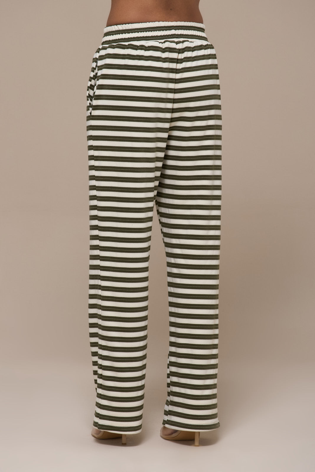 FRANKIE TROUSERS | CREAM & KHAKI STRIPE