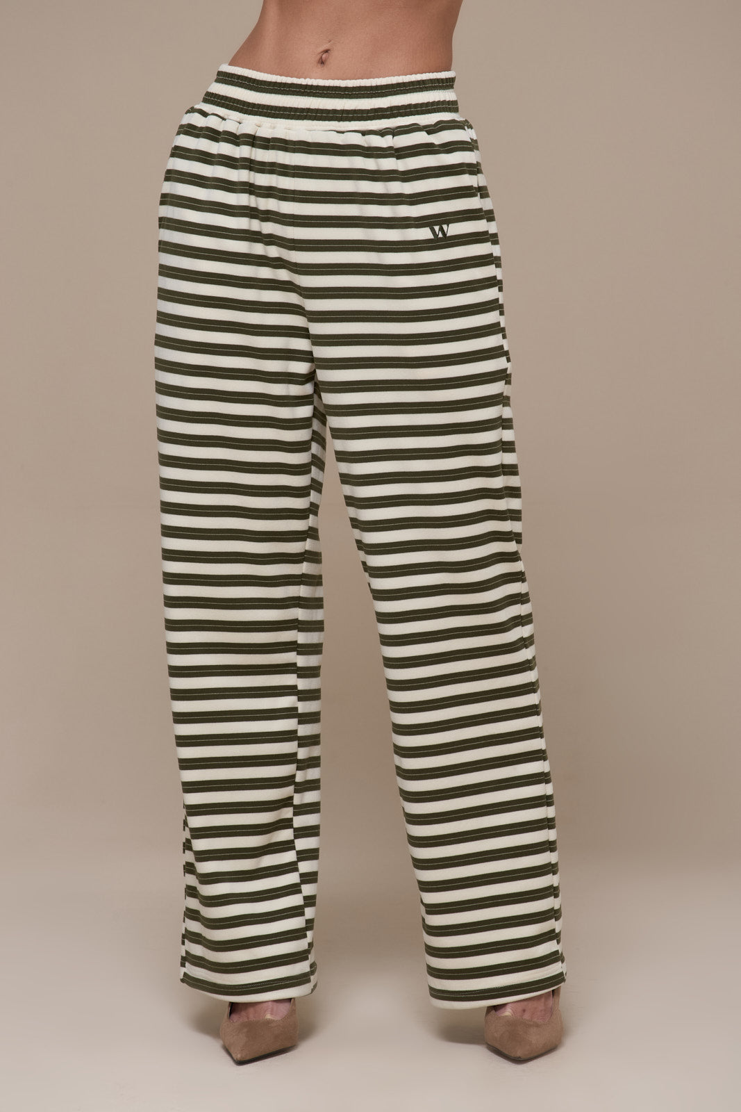 FRANKIE TROUSERS | CREAM & KHAKI STRIPE