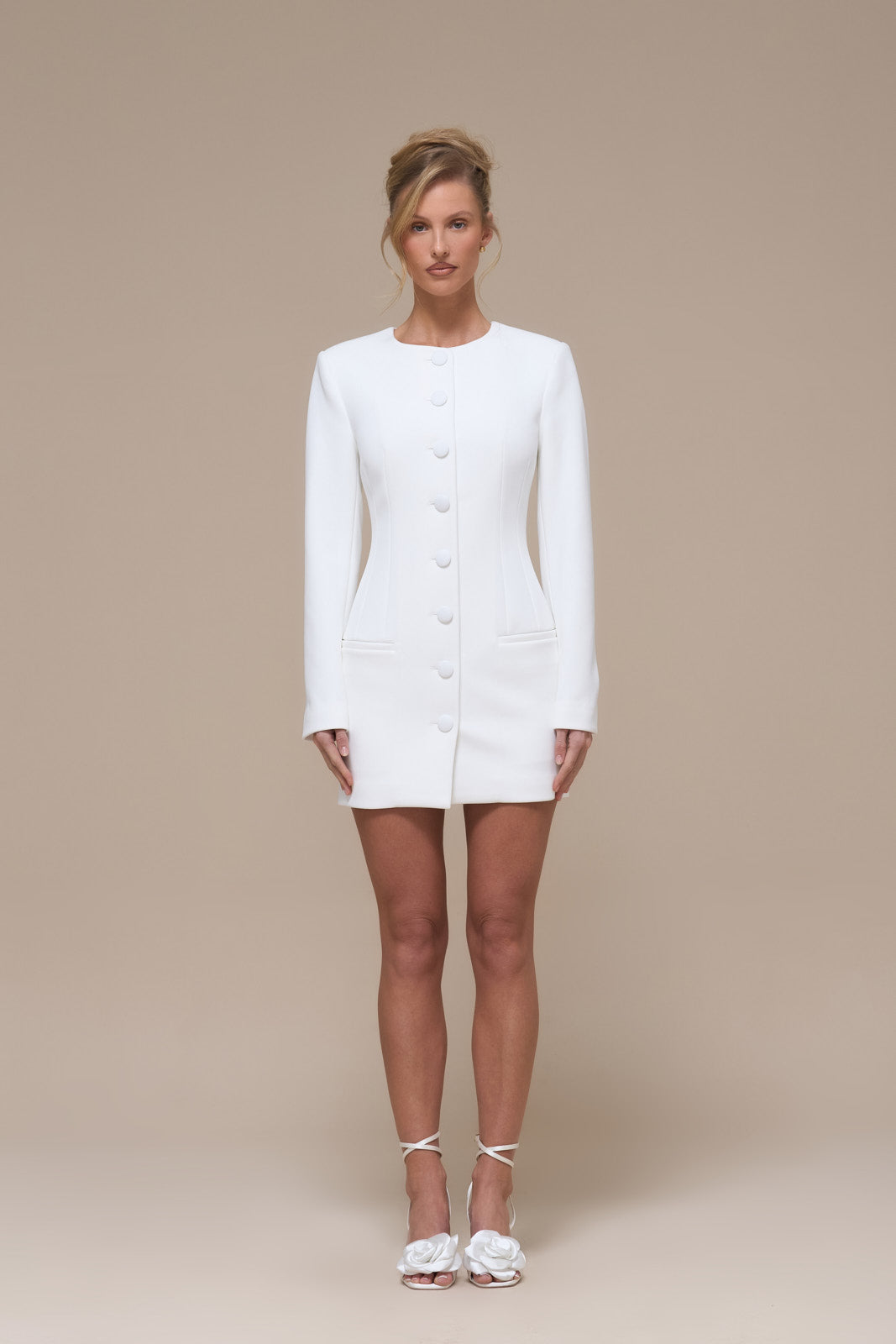 PIPPA BLAZER DRESS | WHITE