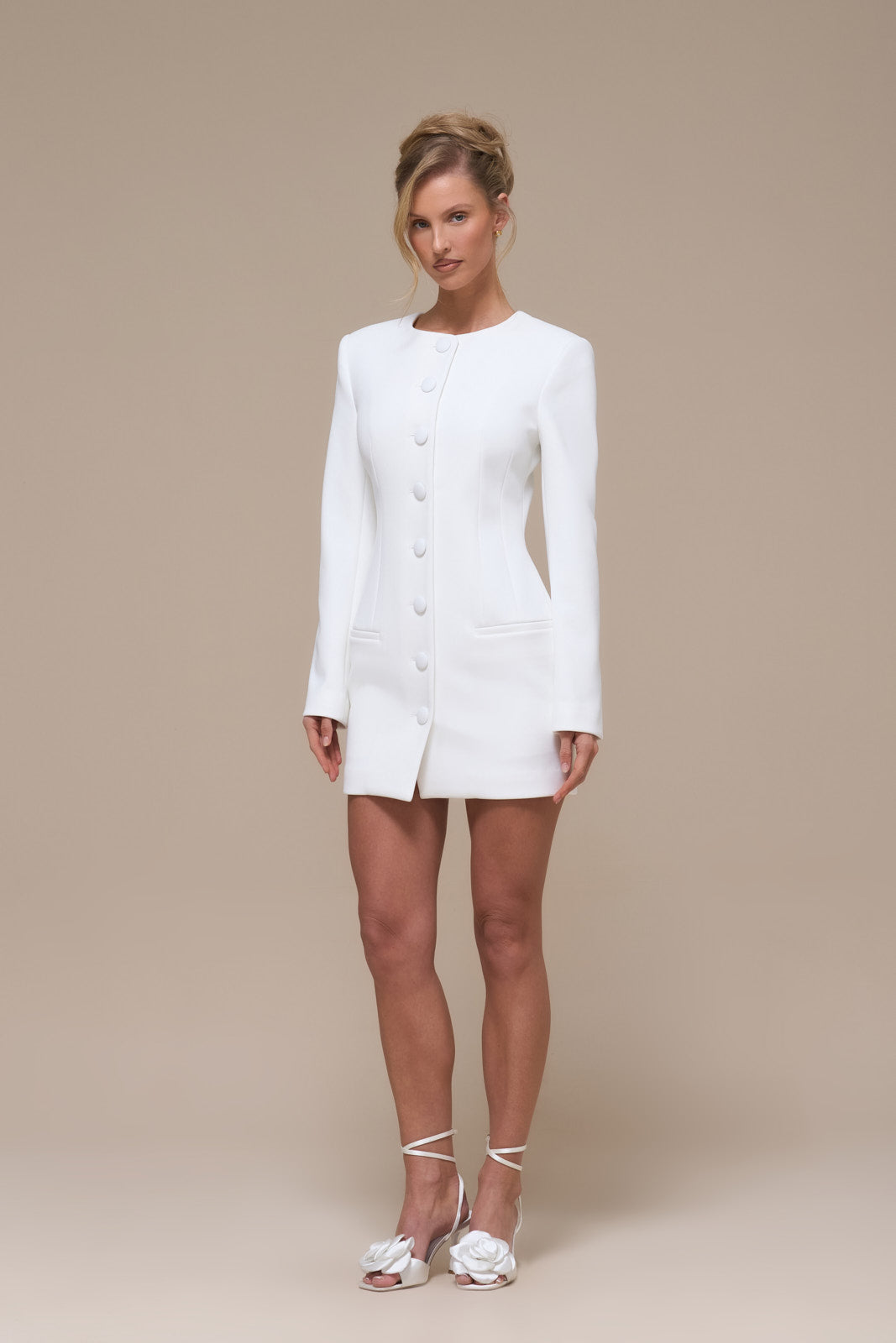 PIPPA BLAZER DRESS | WHITE