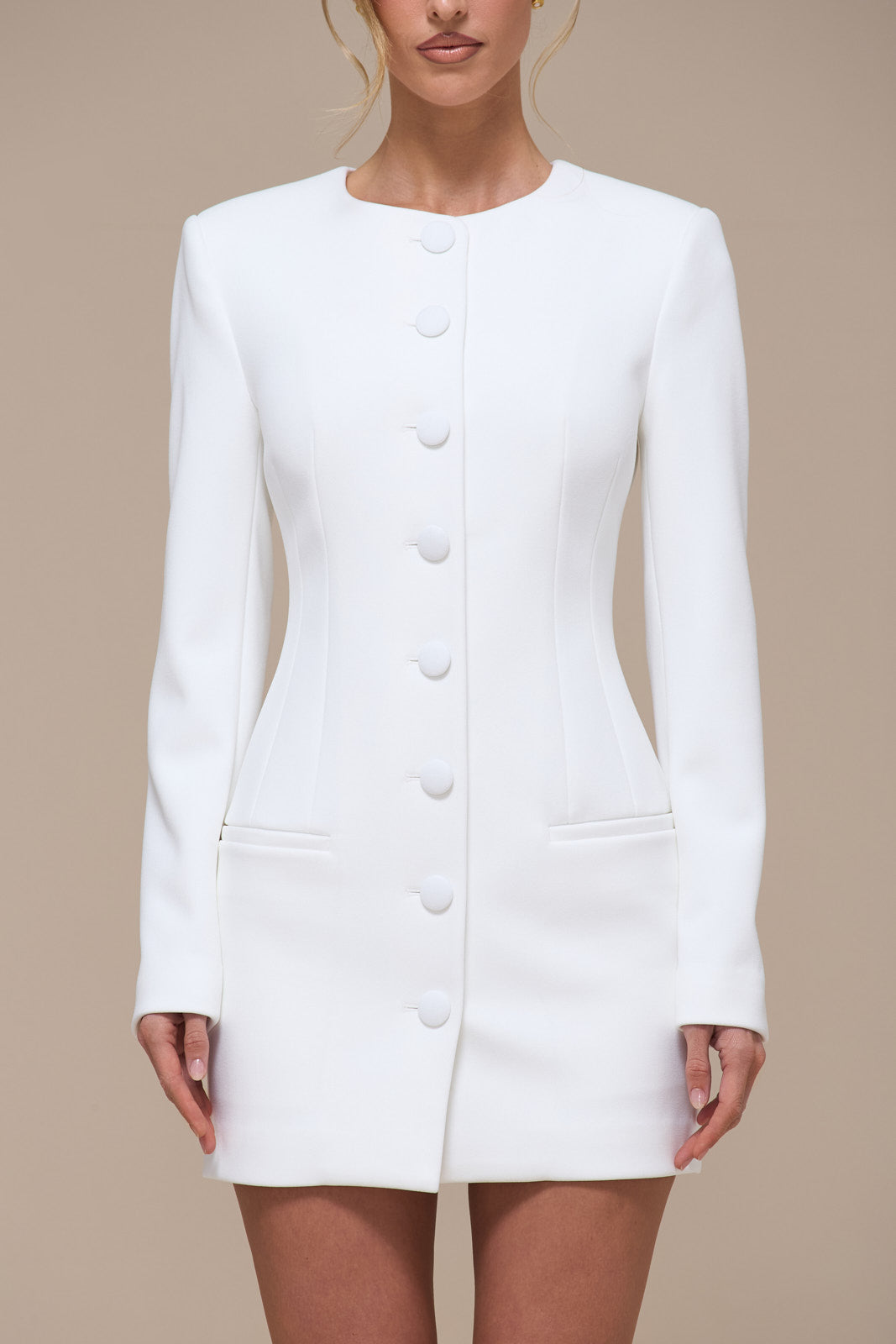 PIPPA BLAZER DRESS | WHITE