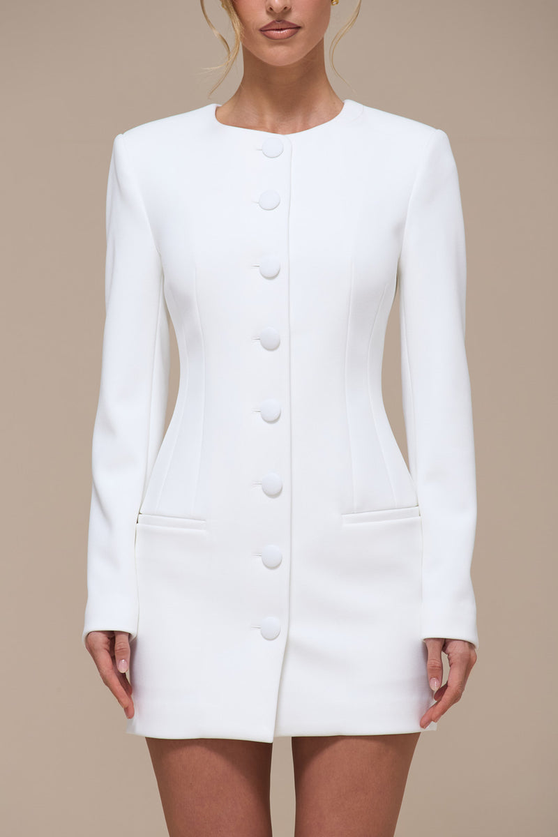 PIPPA BLAZER DRESS | WHITE