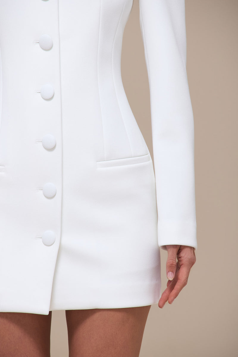 PIPPA BLAZER DRESS | WHITE