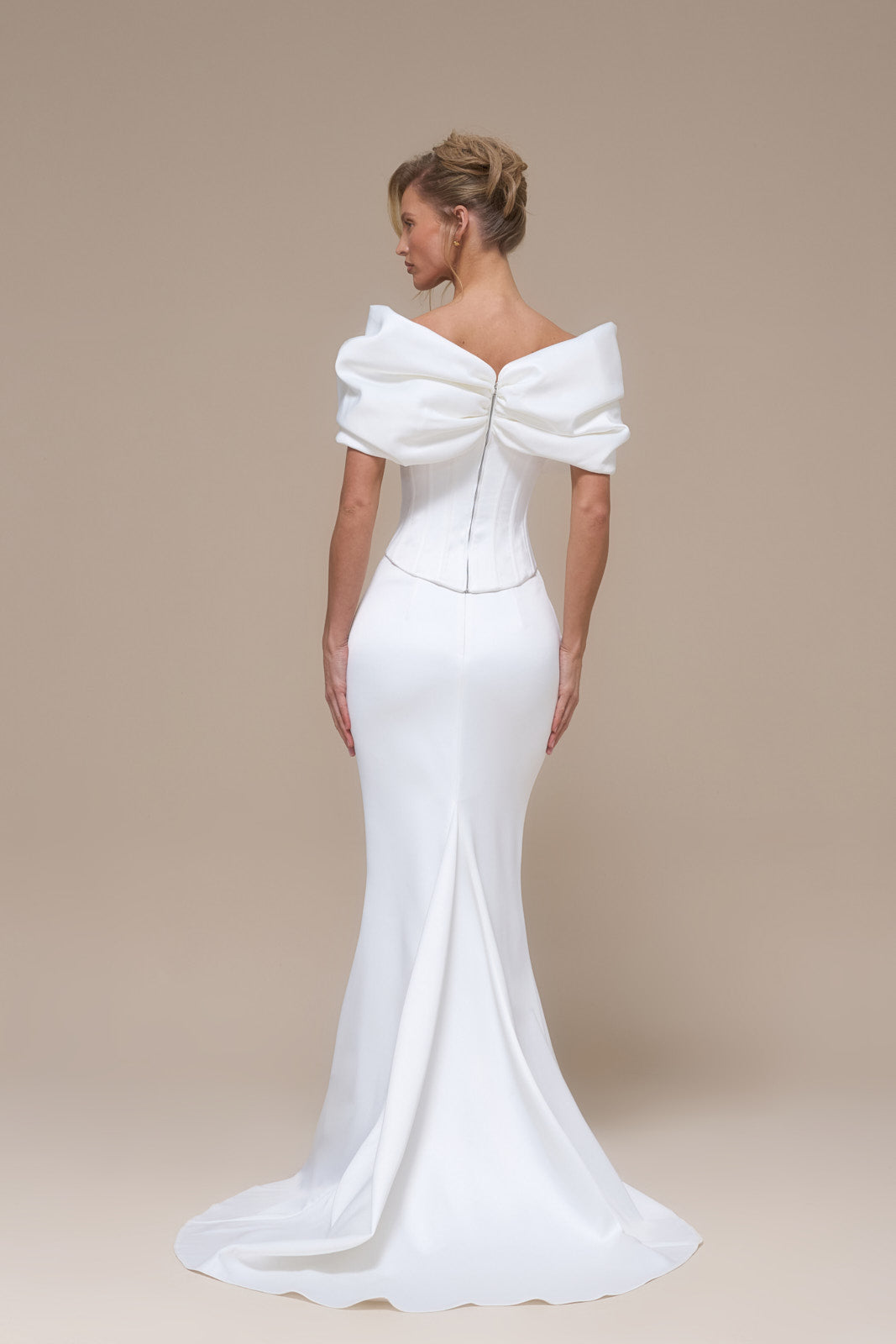 VIVIENNE HIGH WAIST MERMAID SKIRT WITH TRAIN | IVORY