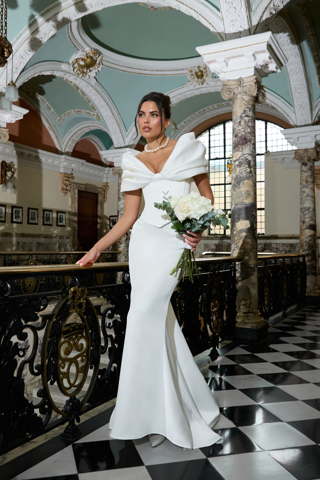 VIVIENNE HIGH WAIST MERMAID SKIRT WITH TRAIN | IVORY