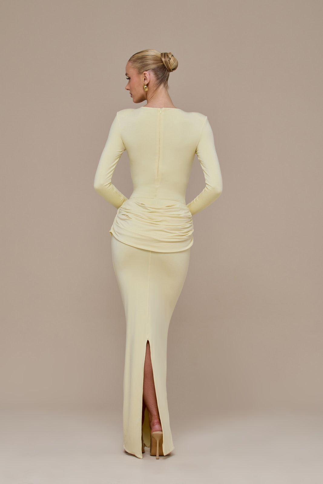 ASHTIN LONG SLEEVE BOAT NECK BODYSUIT | LEMON