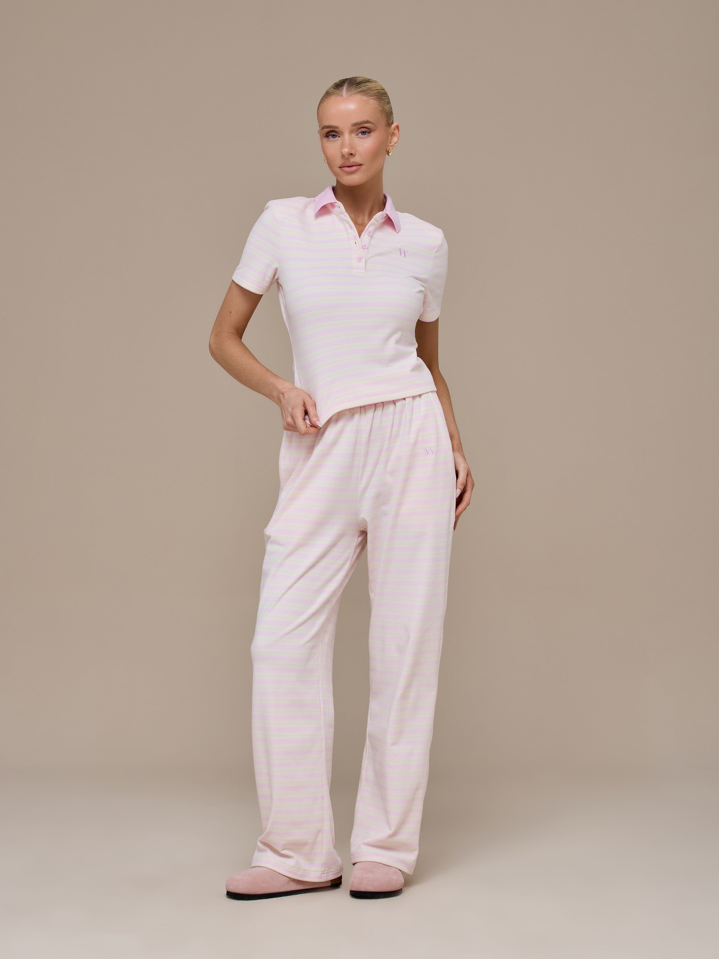 FRANKIE STRAIGHT LEG TROUSERS | PINK & LEMON