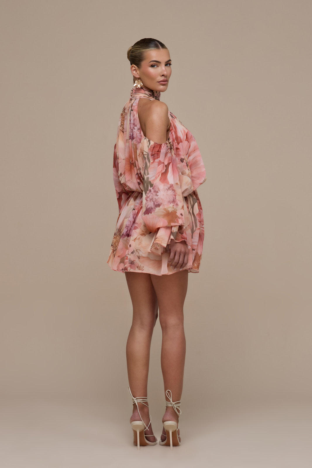 UNA HALTER NECK MINI DRESS | FLORAL PRINT
